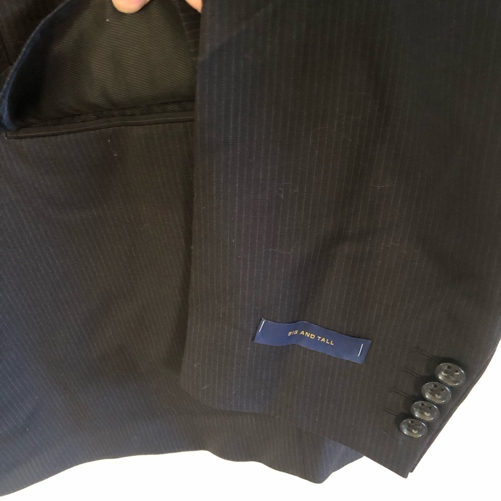 Stafford® Executive Super 100 Wool Classic Black Blazer Suit Jacket 54 B&T BLong - Picture 5 of 16